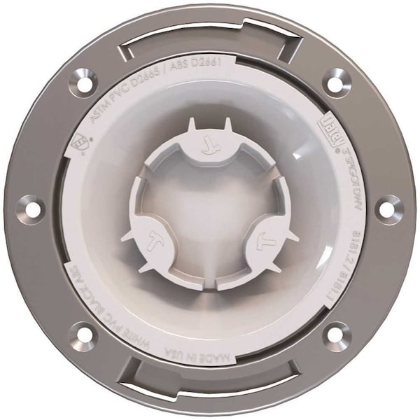 Oatey Fast Set 3-in Spigot PVC, Hub Toilet Flange with Test Cap and Stainless Steel Ring 435882 - main